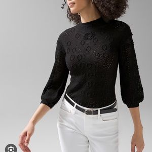 White House Black Market Pointelle Pullover